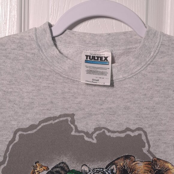 VINTAGE Busch Gardens: Extinction Is Forever USED Sweatshirt (STAINING, S, Gray) - Picture 3 of 9